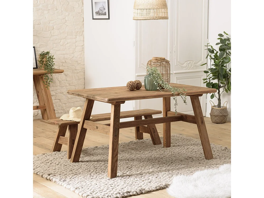 SANDY - Table à manger 140x75cm bois Pin recyclé