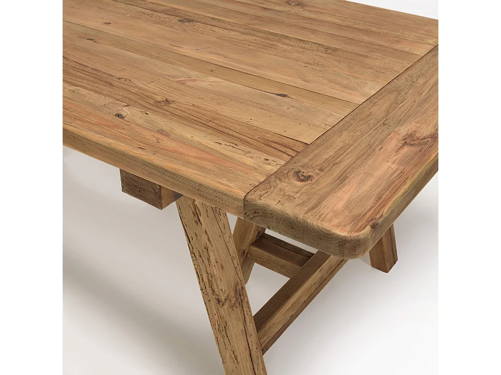 SANDY - Table à manger rectangulaire 270x100cm bois Pin recyclé