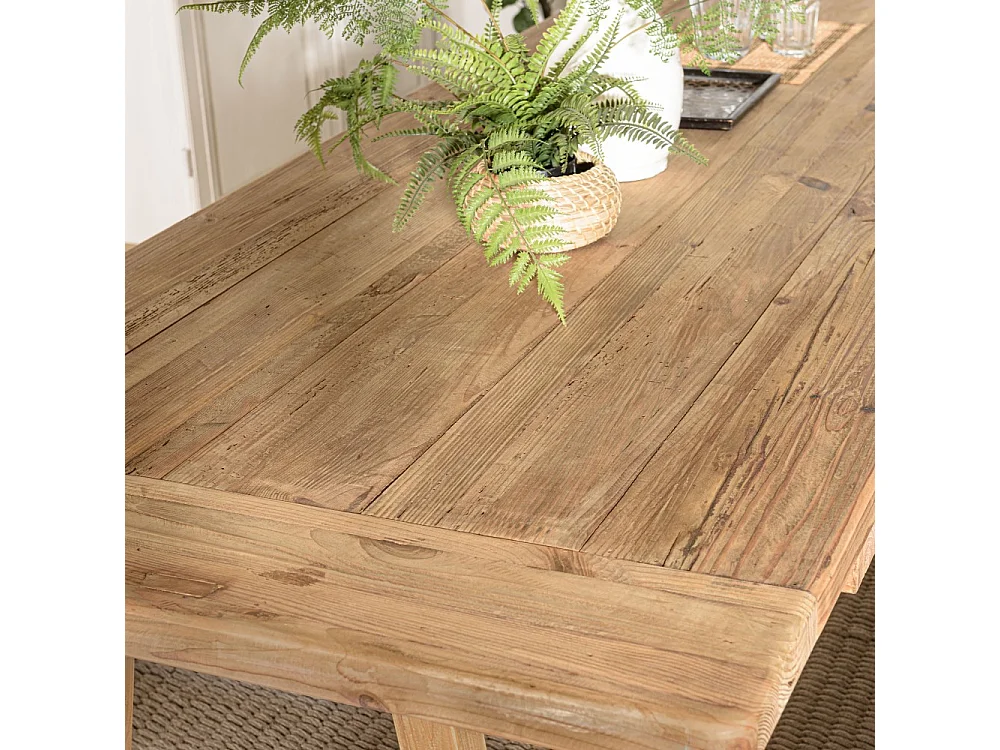 SANDY - Table à manger rectangulaire 270x100cm bois Pin recyclé