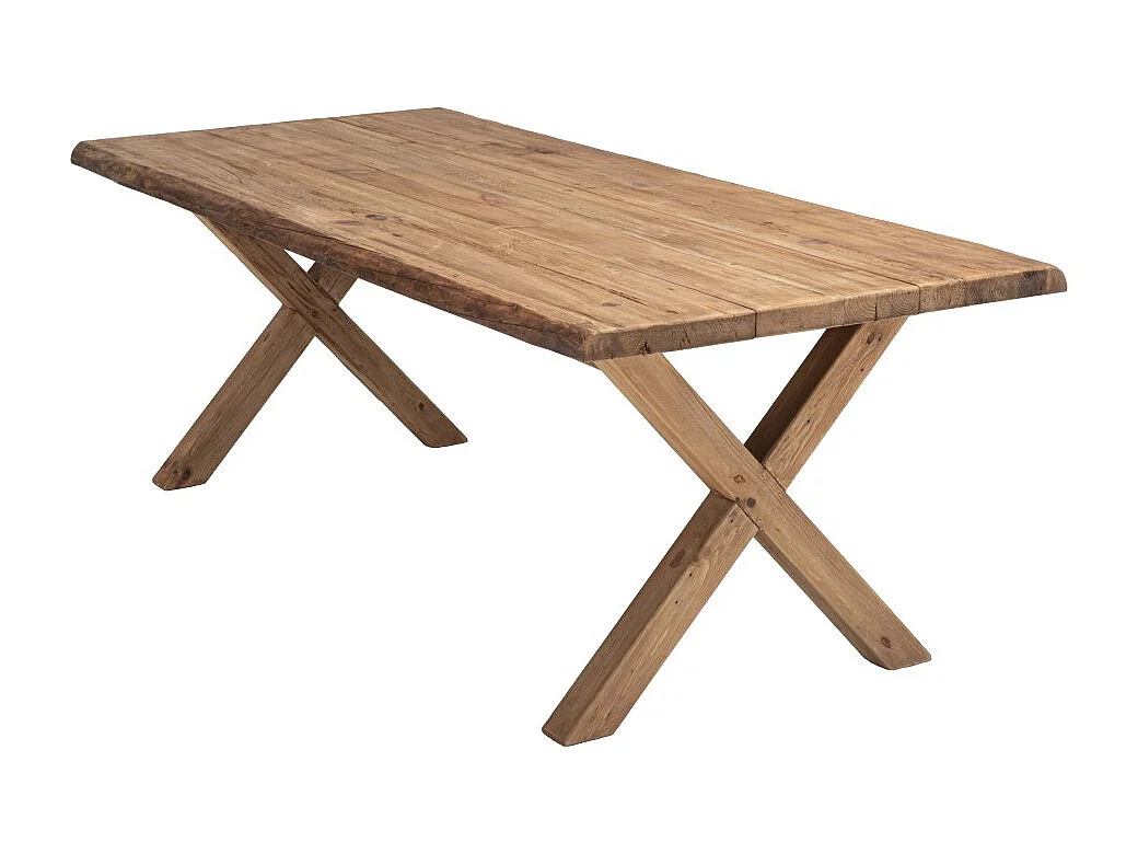 SANDY - Table à manger rectangulaire 220x100cm bois Pin recyclé