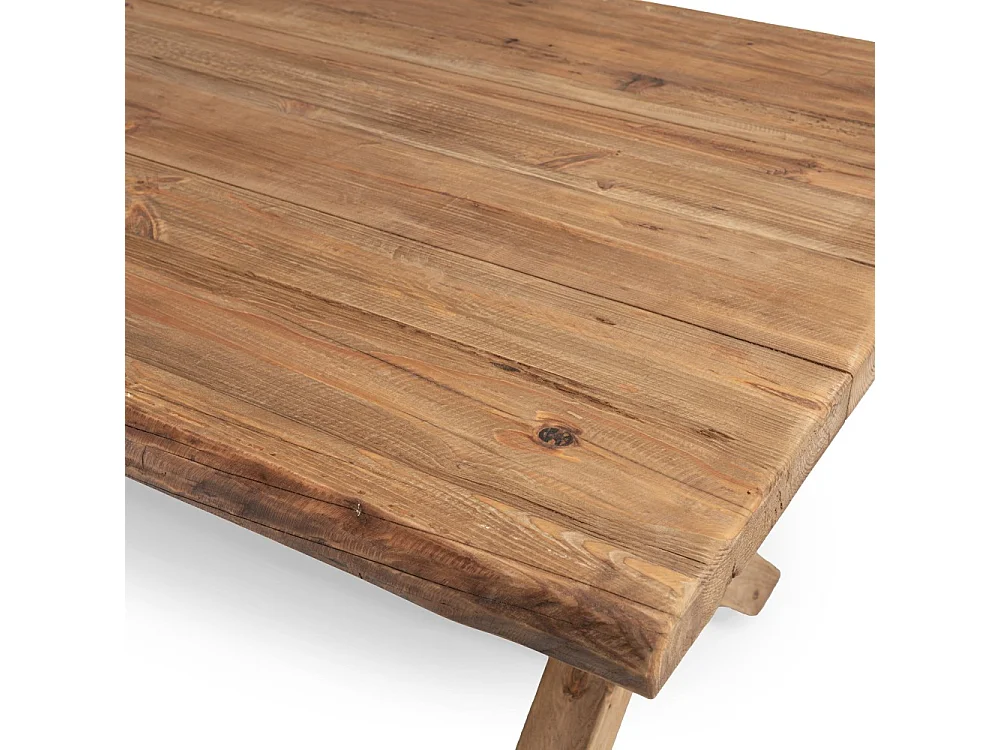 SANDY - Table à manger rectangulaire 220x100cm bois Pin recyclé