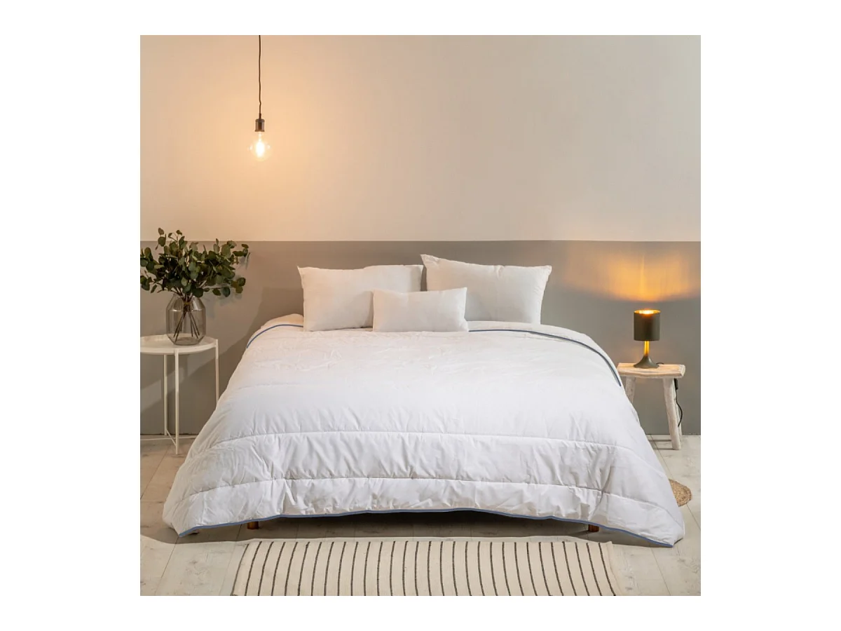 Pack 2 personnes Couette tempérée 240x260cm+ 2 Oreillers 60x60cm