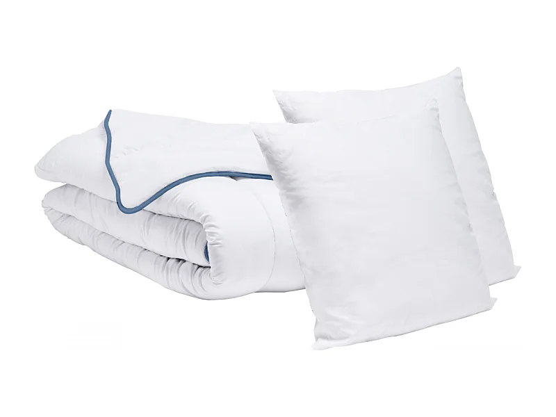 Pack 2 personnes Couette tempérée 220x240cm+ 2 Oreillers 60x60cm