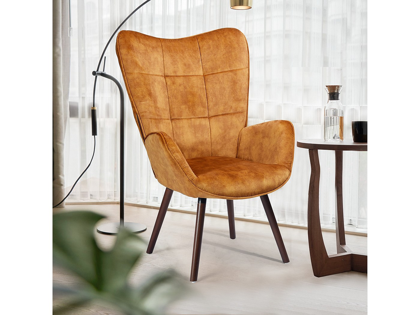 Fauteuil Design Scandinave Paris Prix, Velours Rouge Sinel, Dimensions 83x65x70.5cm