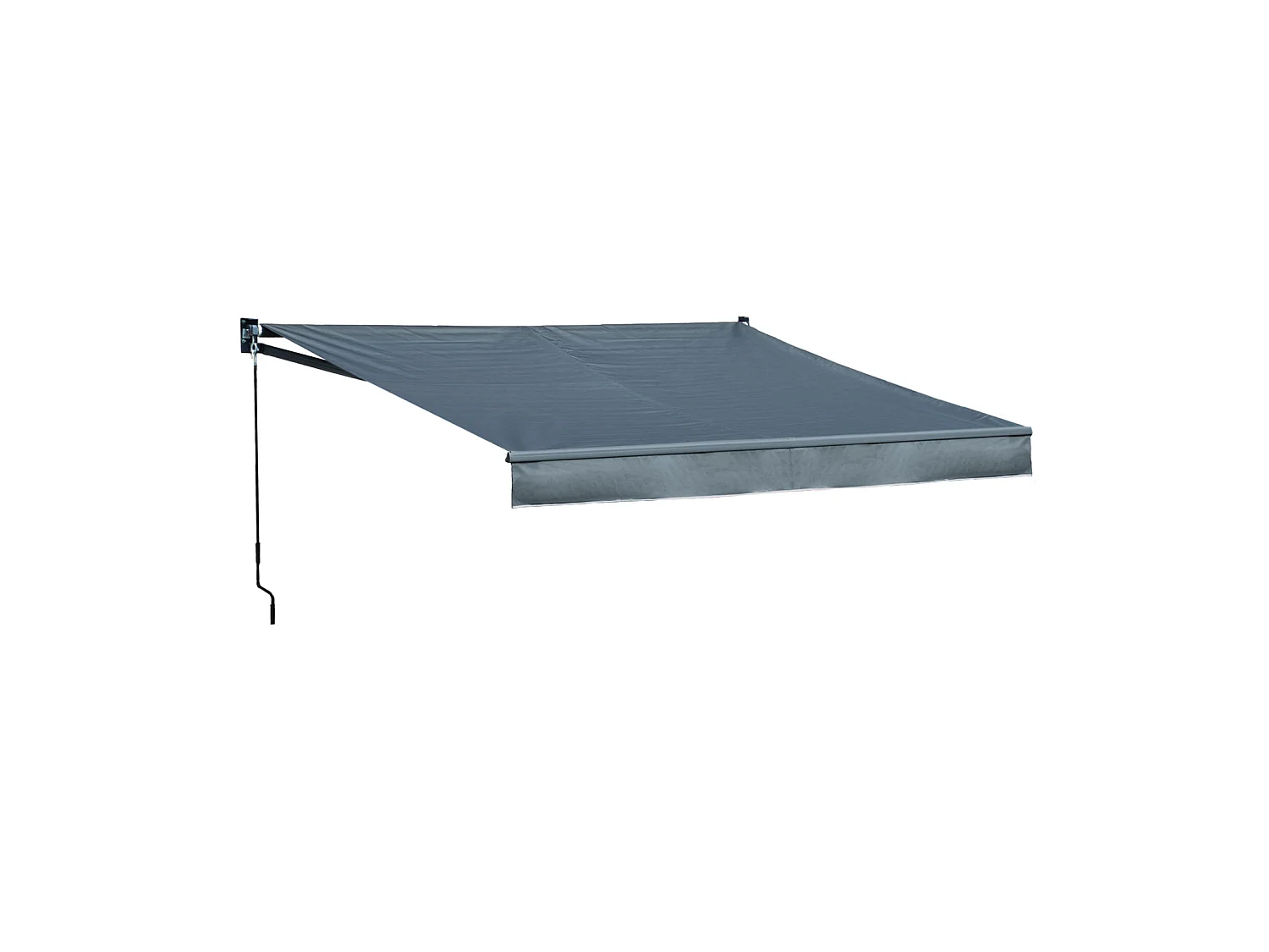 Store banne SAULE 3,5 × 3m - Toile anthracite et structure grise - HAPPY GARDEN