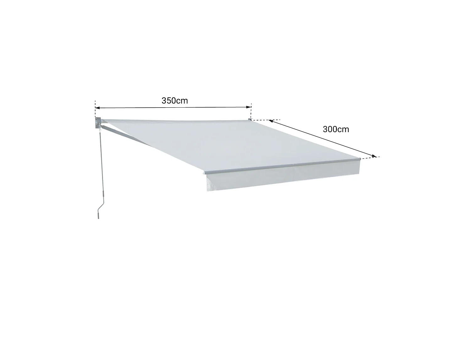 Store banne SAULE 3,5 × 3m - Toile anthracite et structure grise - HAPPY GARDEN