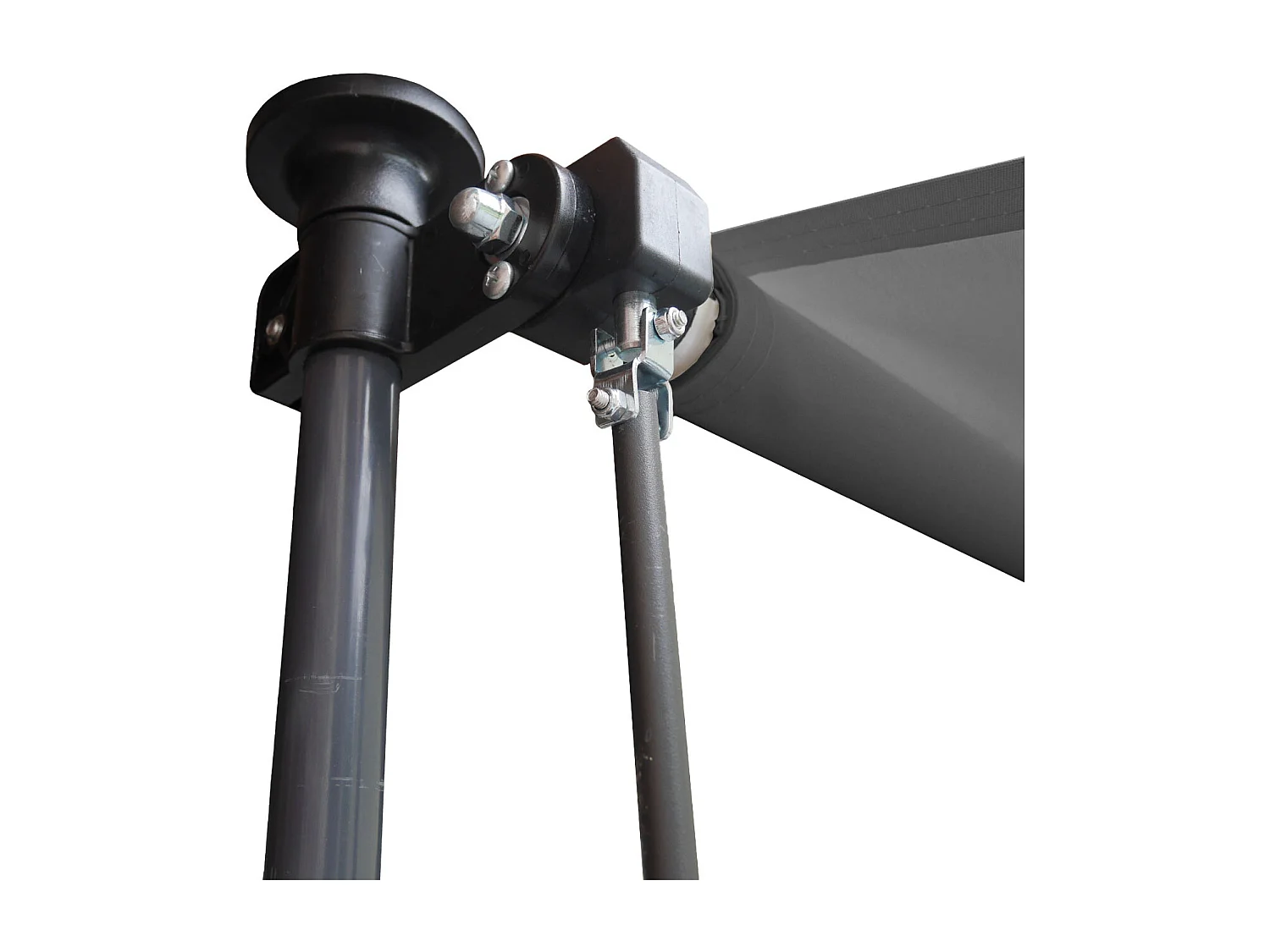 CHENE balkonluifel 3 × 1.2m - Antraciet doek en grijs frame