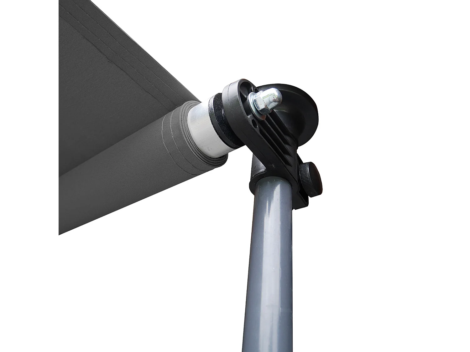 CHENE balkonluifel 3 × 1.2m - Antraciet doek en grijs frame