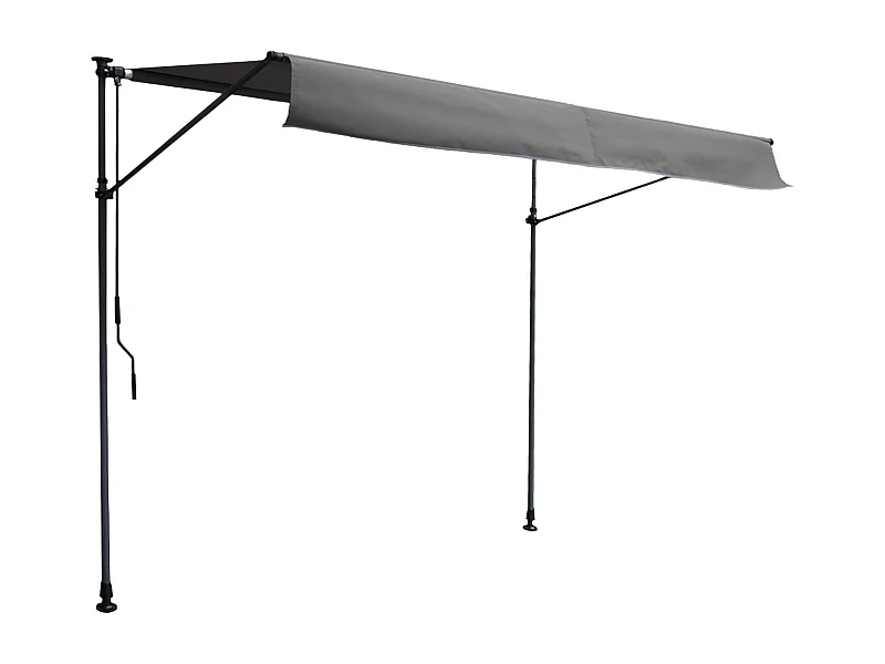 CHENE balkonluifel 3 × 1.2m - Antraciet doek en grijs frame