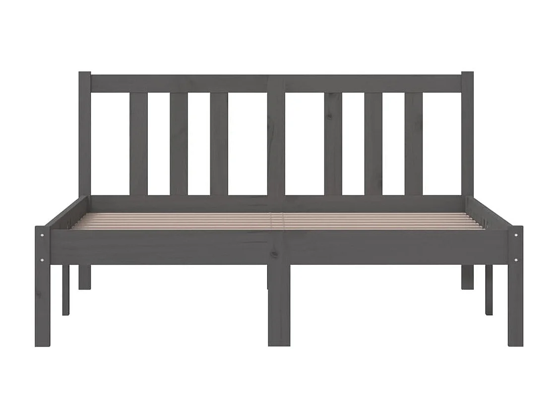 Lit simple | Lit adulte, enfant | Cadre de lit gris bois massif 120x200 cm