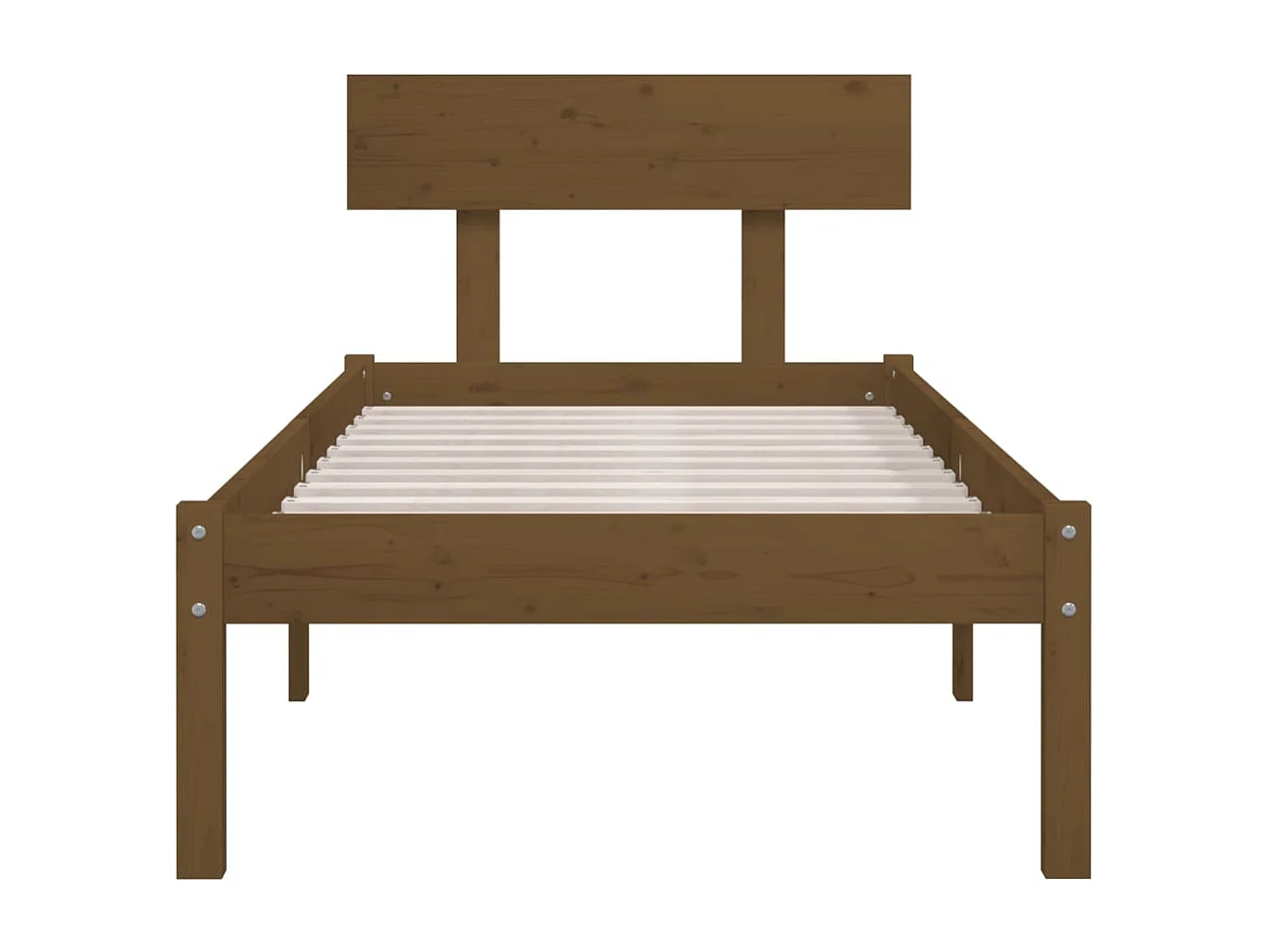 Lit simple | Lit adulte, enfant | Cadre de lit marron miel bois de pin massif 90x190 cm