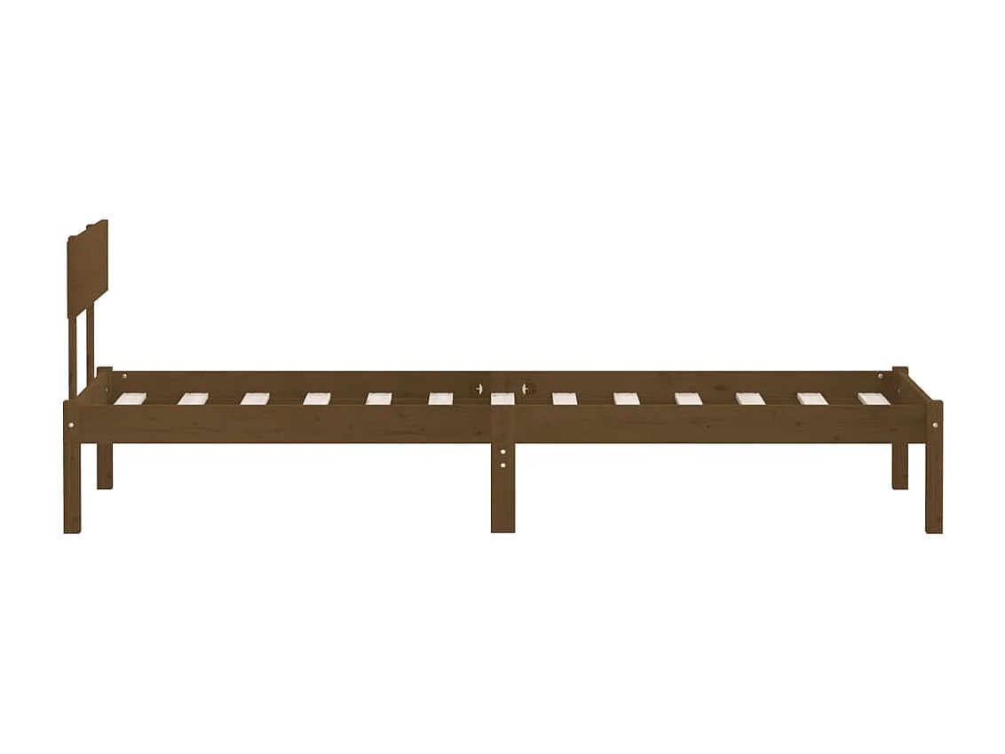 Lit simple | Lit adulte, enfant | Cadre de lit marron miel bois de pin massif 90x190 cm