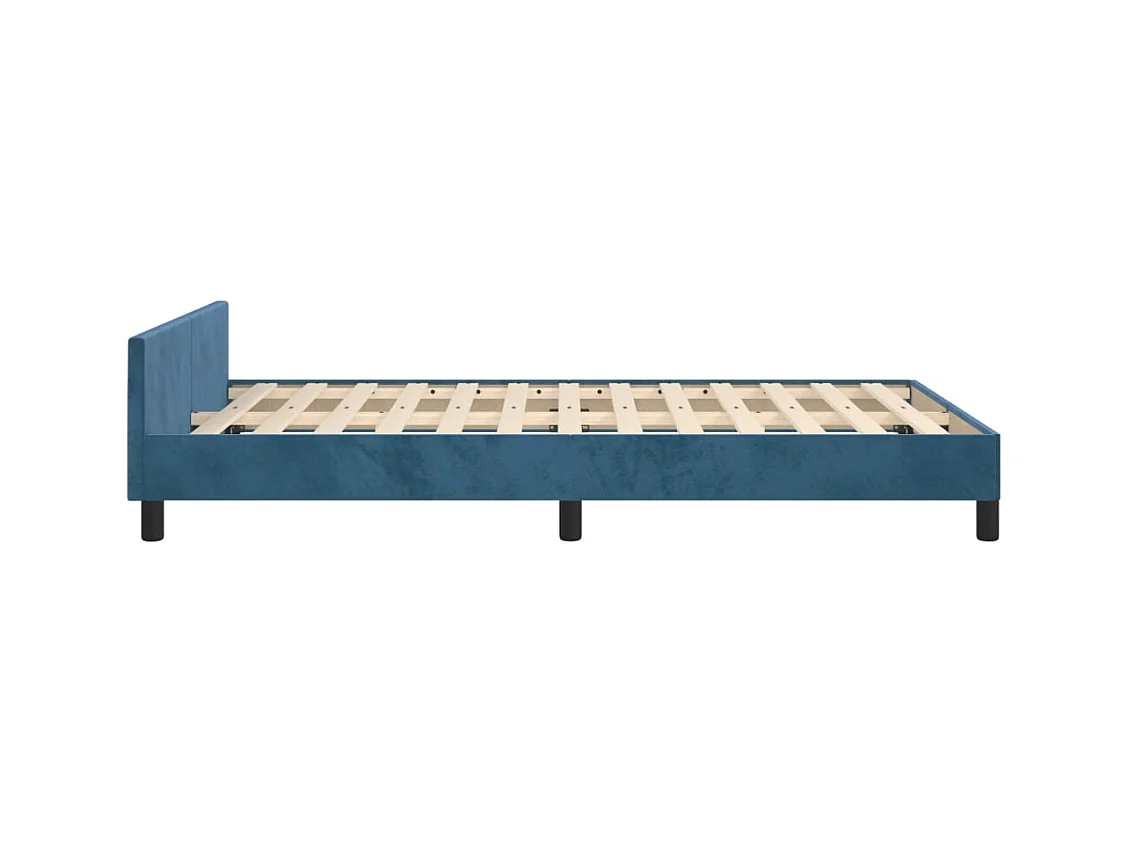 Lit simple | Lit adulte, enfant | Cadre de lit bleu foncé 120x190 cm velours