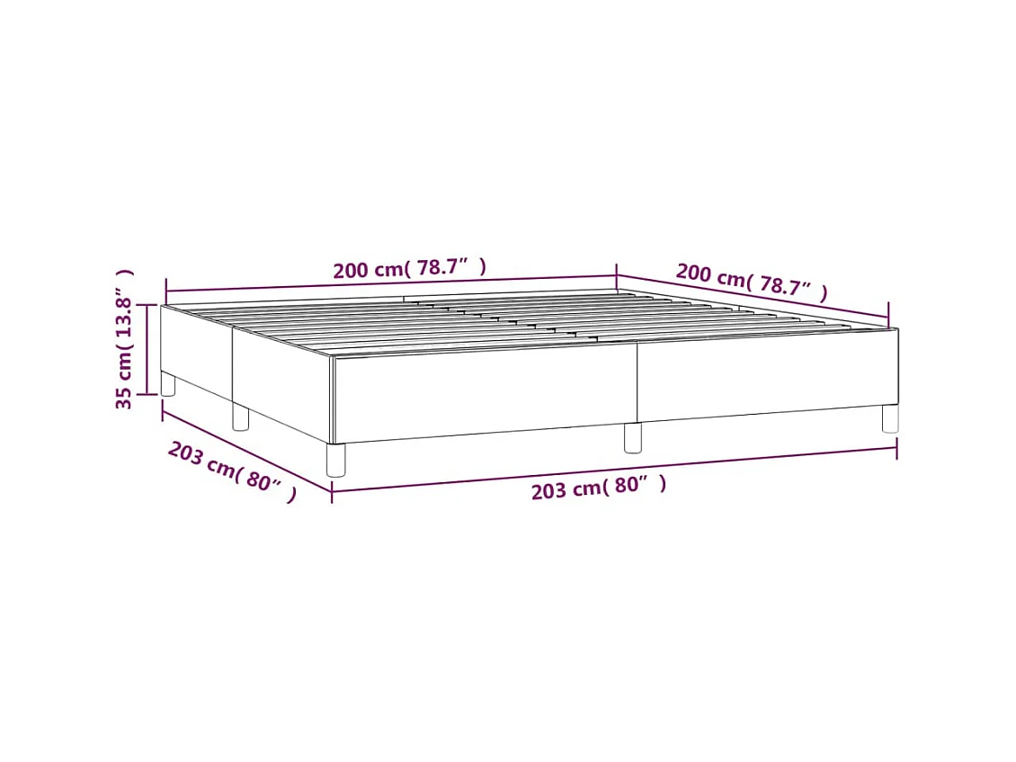 Lit double | Lit adulte | Cadre de lit taupe 200x200 cm tissu
