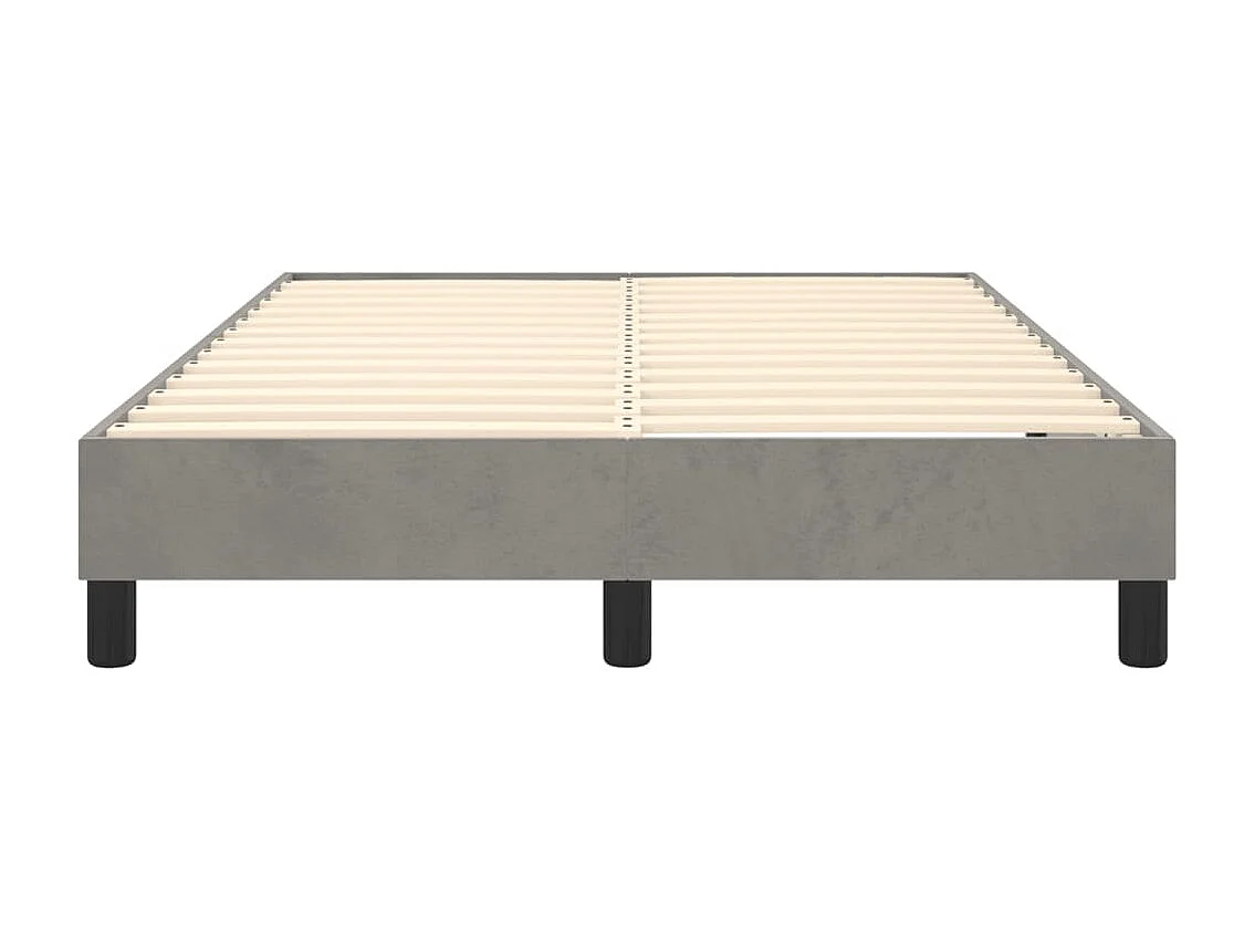 Lit simple | Lit adulte, enfant | Cadre de lit gris clair 120x200 cm velours
