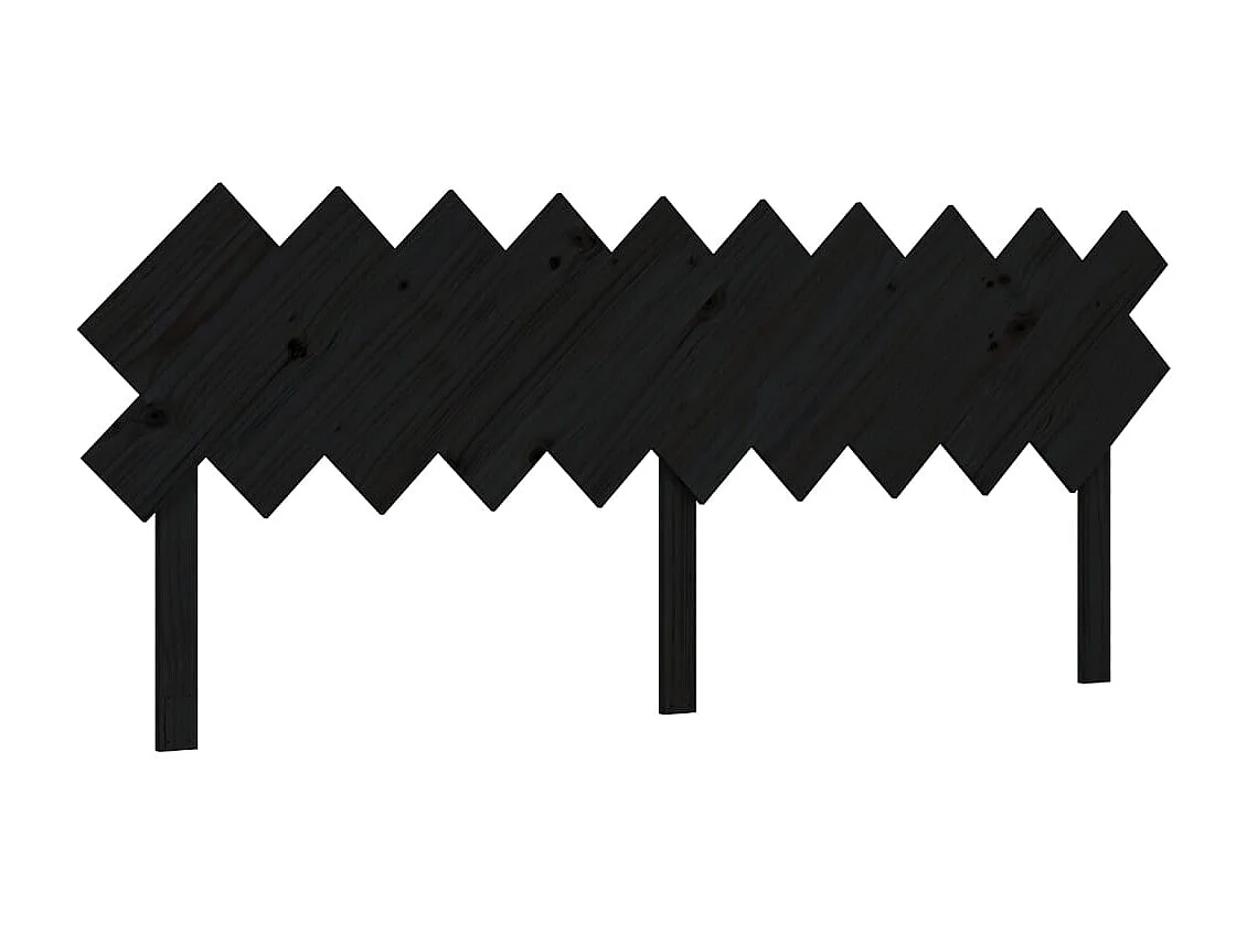 Lit double | Lit adulte | Cadre de lit noir 200x200 cm bois massif de pin