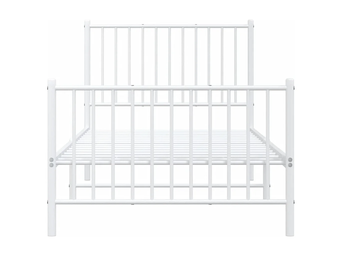 Lit simple | Lit adulte, enfant | Cadre de lit métal avec pied de lit blanc 90x200cm