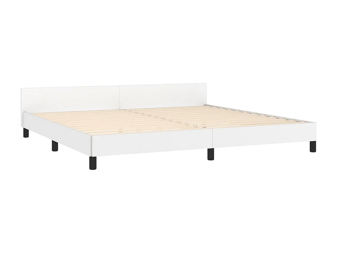Lit double | Lit adulte | Cadre de lit blanc 200x200 cm similicuir