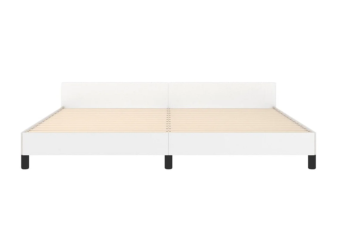 Lit double | Lit adulte | Cadre de lit blanc 200x200 cm similicuir