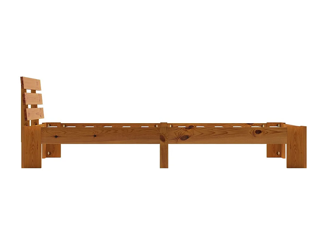 Lit simple | Lit adulte, enfant | Cadre de lit marron miel 100x200cm bois pin massif