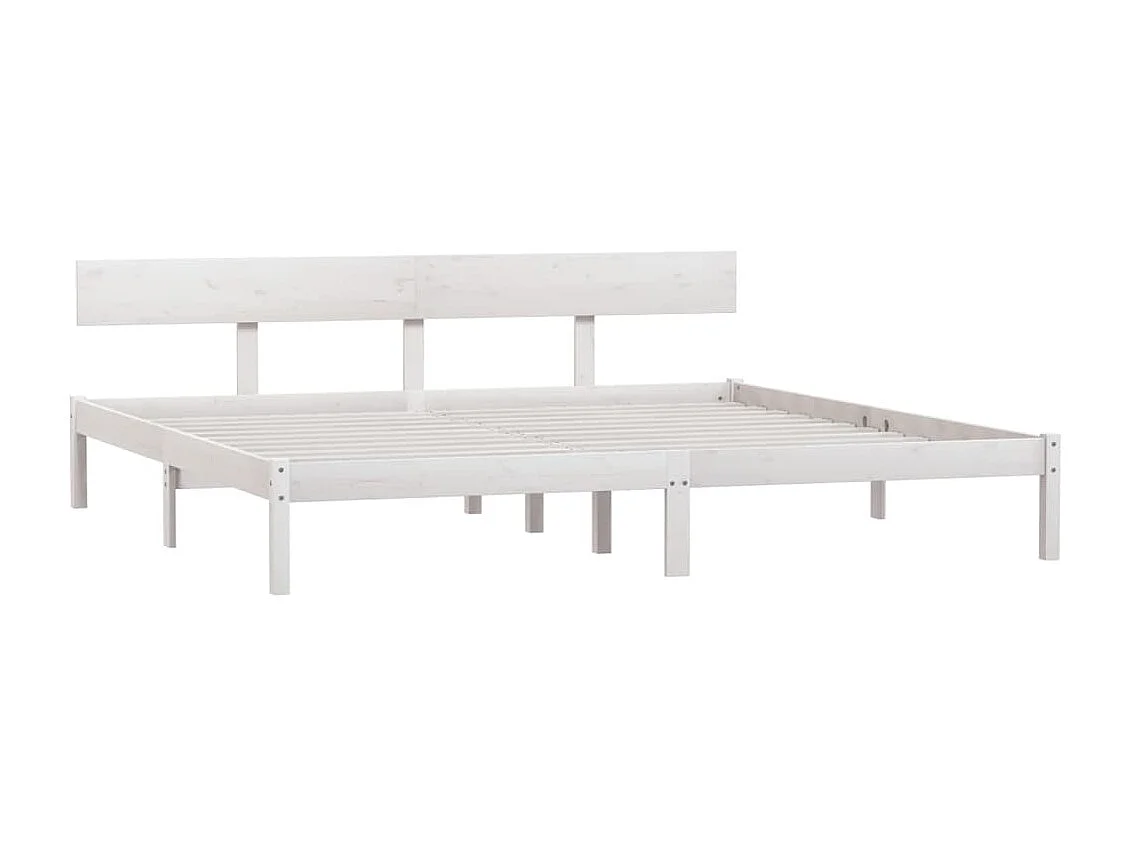 Lit double | Lit adulte | Cadre de lit blanc bois massif 200x200 cm