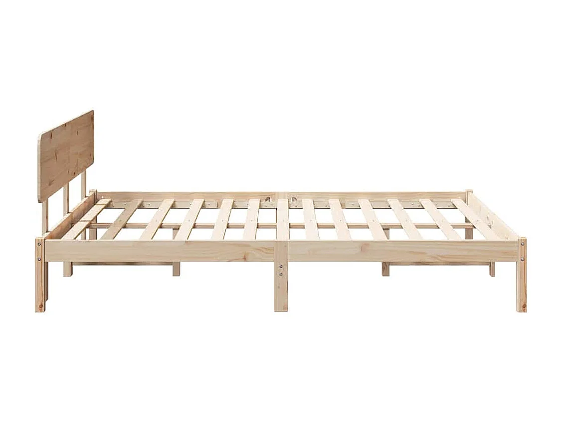 Lit double | Lit adulte | Cadre de lit Naturel 200x200 cm Bois massif en pin