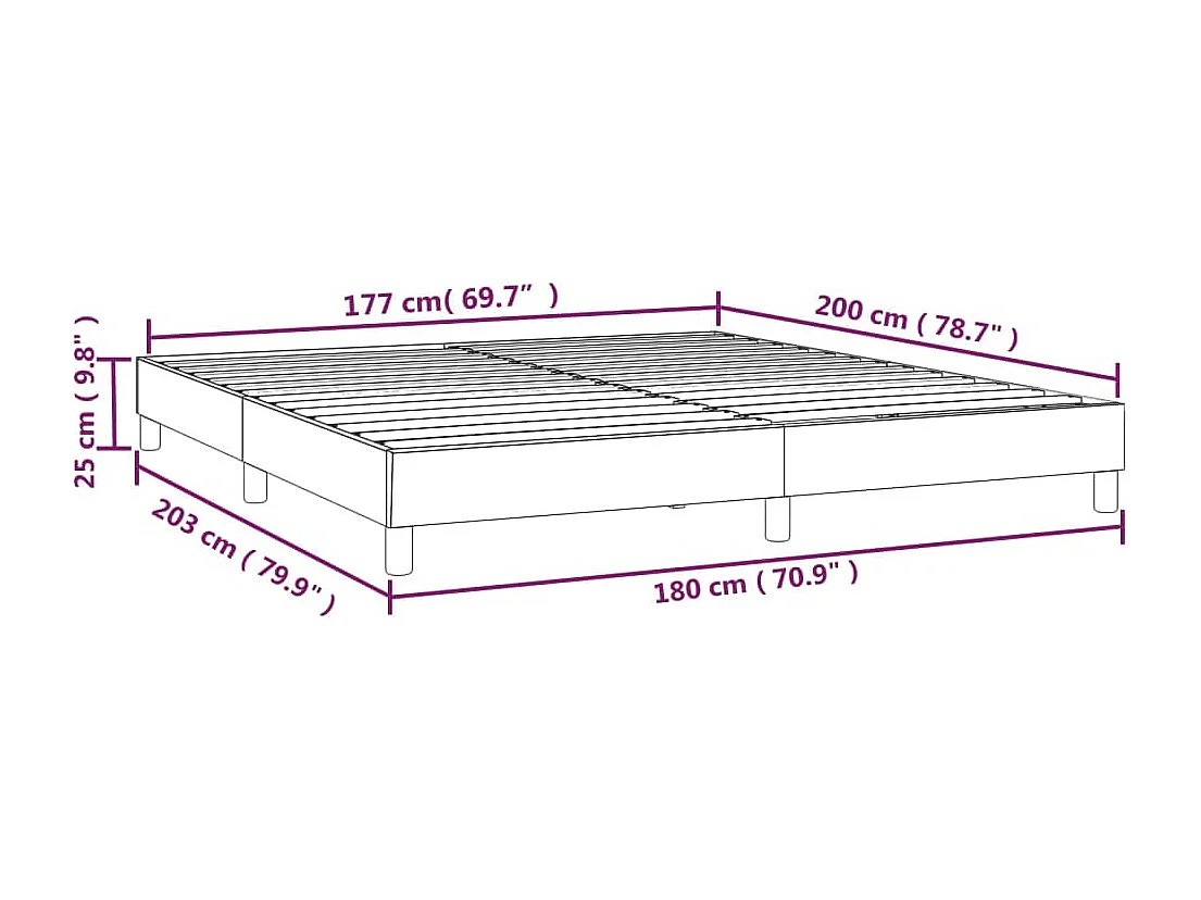 Lit double | Lit adulte | Cadre de lit noir 180x200 cm tissu
