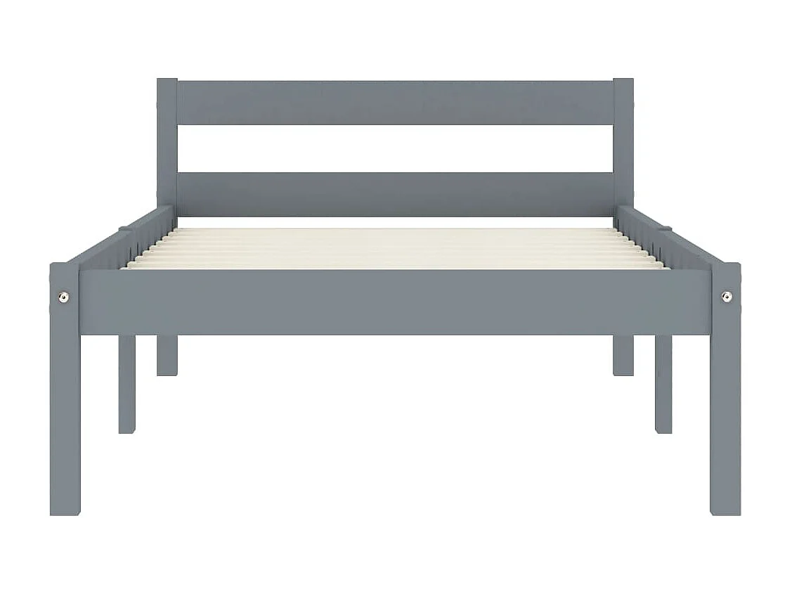 Lit simple | Lit adulte, enfant | Cadre de lit gris bois massif de pin 100x200 cm