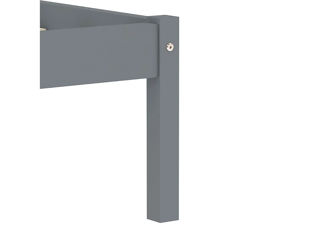 Lit simple | Lit adulte, enfant | Cadre de lit gris bois massif de pin 100x200 cm