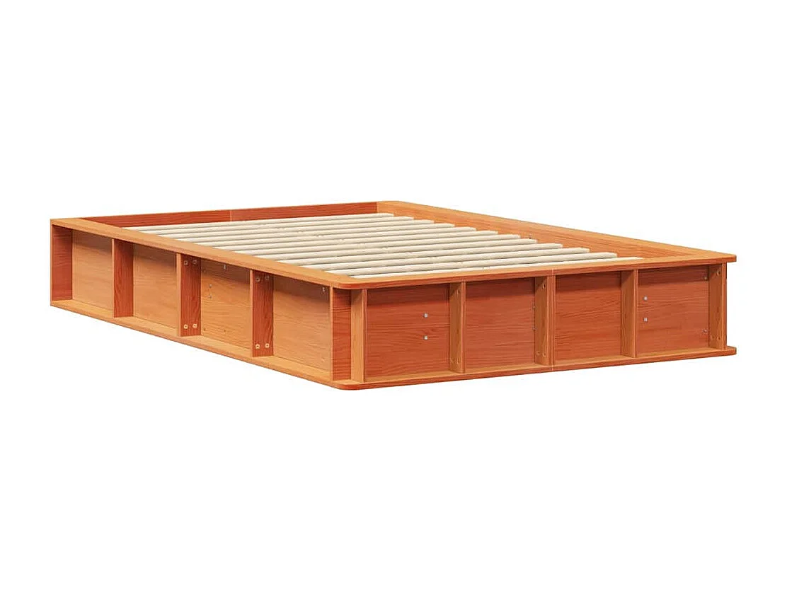 Bedframe | Eenpersoonsbed Wasbruin 120x200 cm Massief grenenhout