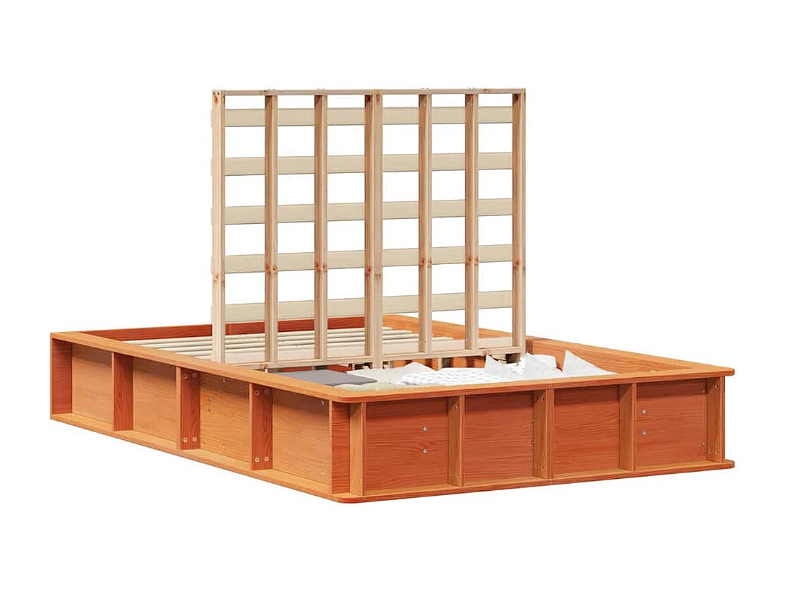 Bedframe | Eenpersoonsbed Wasbruin 120x200 cm Massief grenenhout