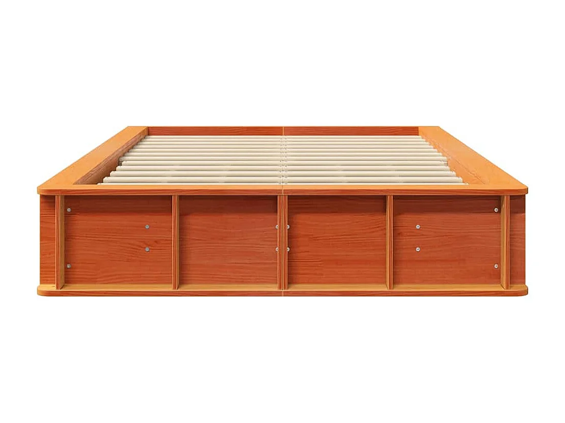 Bedframe | Eenpersoonsbed Wasbruin 120x200 cm Massief grenenhout