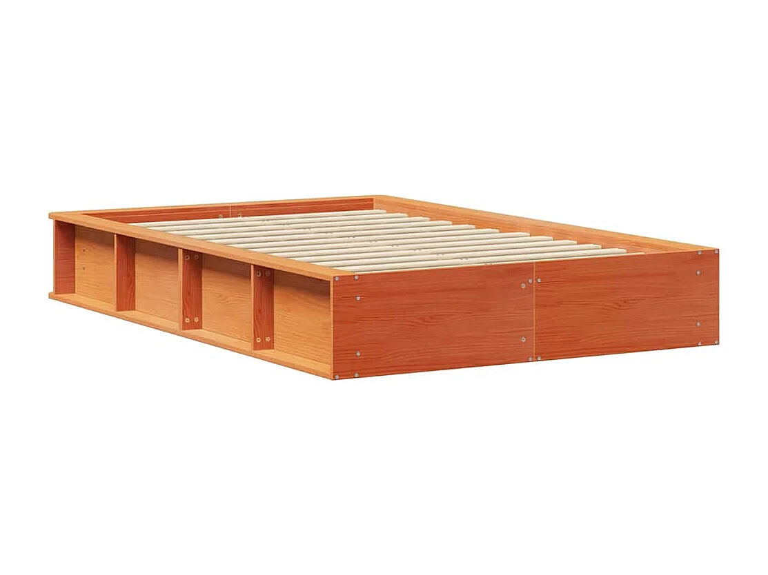 Bedframe | Eenpersoonsbed Wasbruin 120x200 cm Massief grenenhout