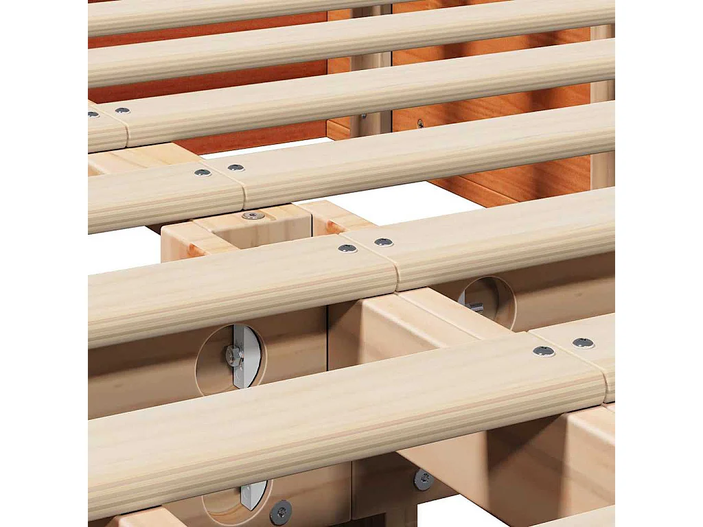 Bedframe | Eenpersoonsbed Wasbruin 120x200 cm Massief grenenhout