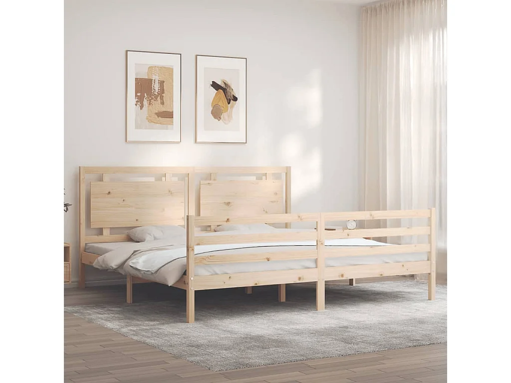 Lit double | Lit adulte | Cadre de lit 200x200 cm bois massif