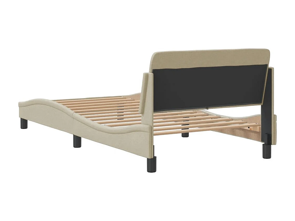 Lit simple | Lit adulte, enfant | Cadre de lit crème 100x200 cm tissu