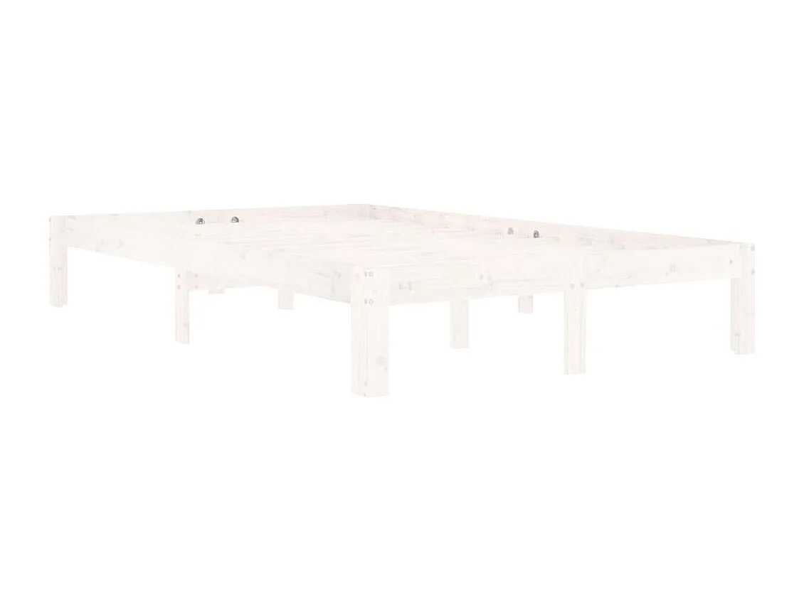 Lit simple | Lit adulte, enfant | Cadre de lit blanc bois de pin massif 120x200 cm
