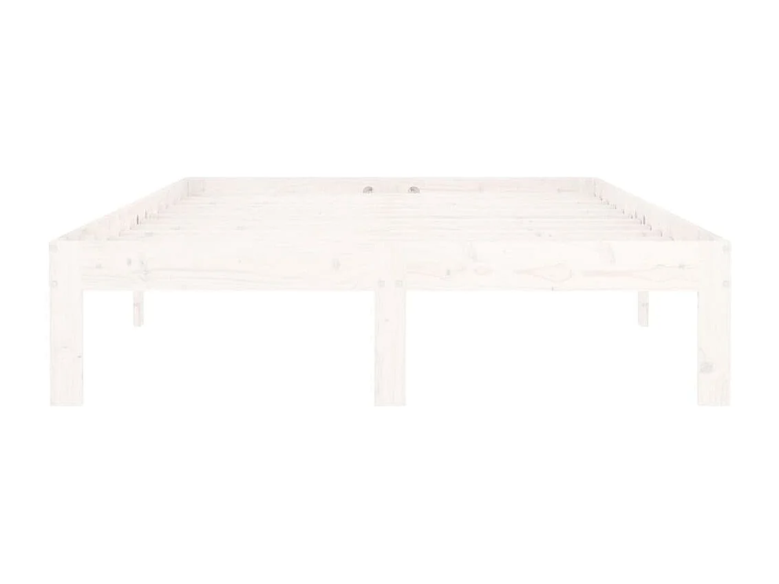 Lit simple | Lit adulte, enfant | Cadre de lit blanc bois de pin massif 120x200 cm