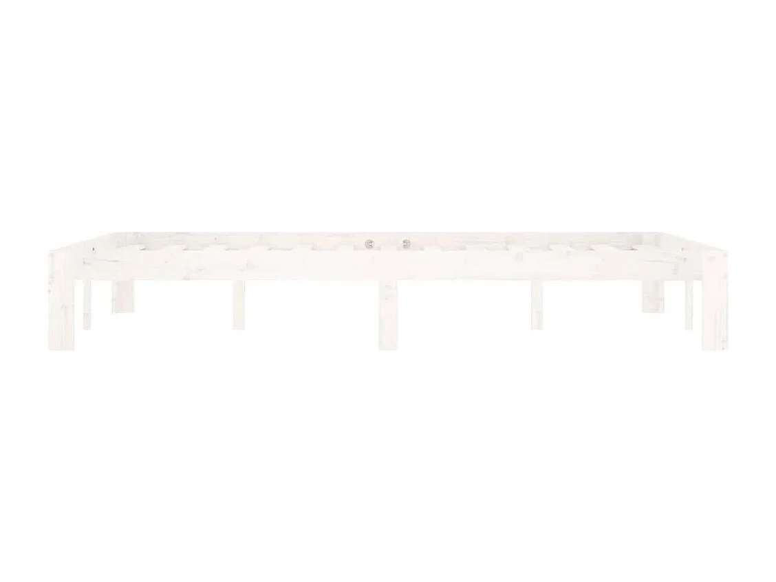 Lit simple | Lit adulte, enfant | Cadre de lit blanc bois de pin massif 120x200 cm