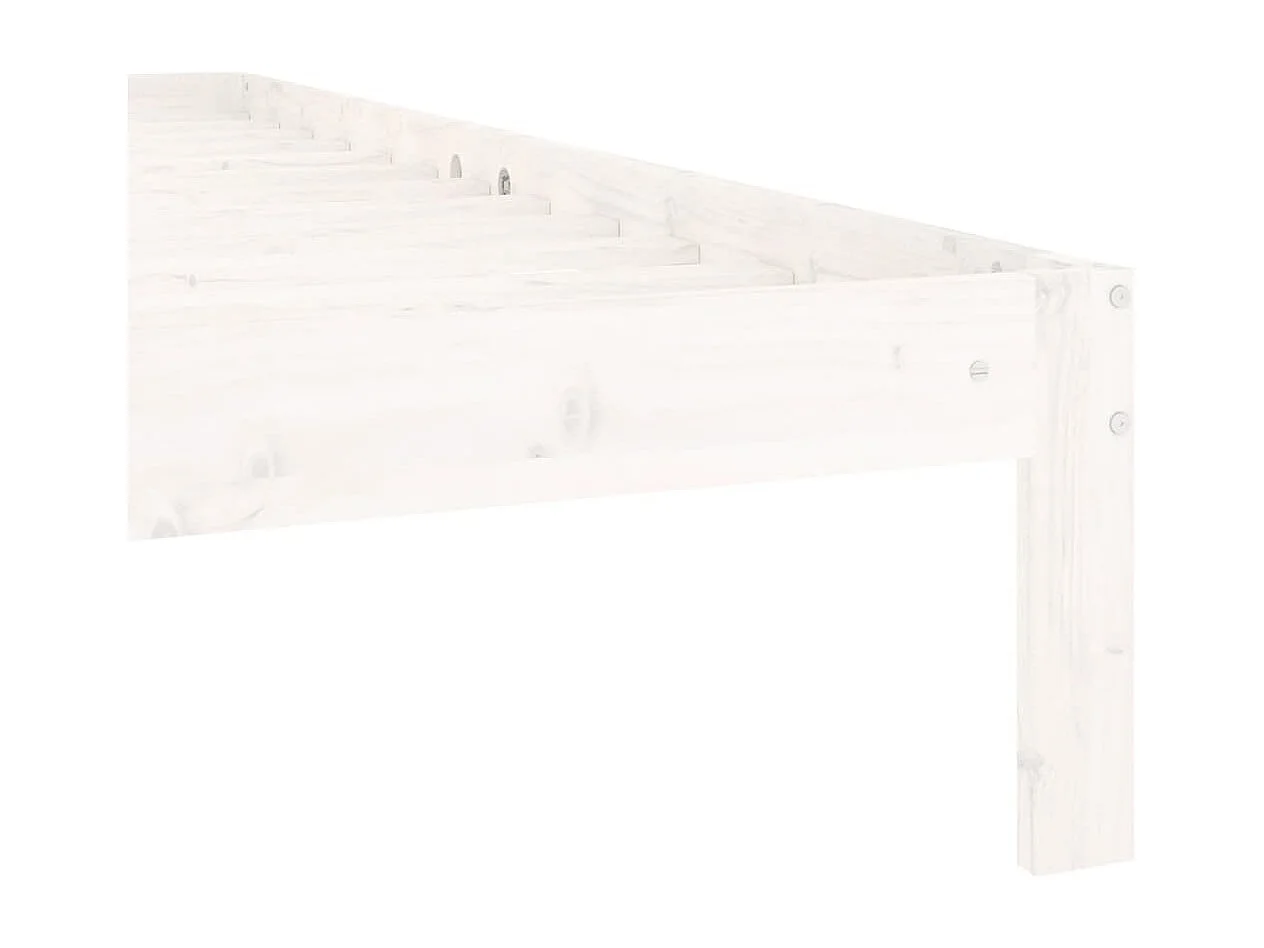 Lit simple | Lit adulte, enfant | Cadre de lit blanc bois de pin massif 120x200 cm