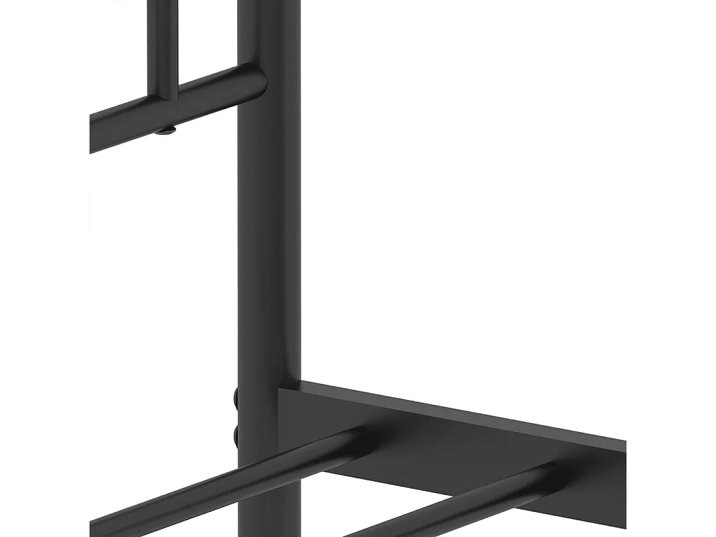 Lit simple | Lit adulte, enfant | Cadre de lit métal avec tête de lit noir 75x190 cm