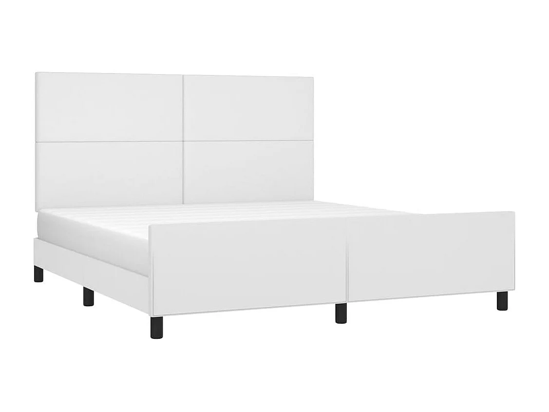 Lit double | Lit adulte | Cadre de lit blanc 160x200 cm similicuir