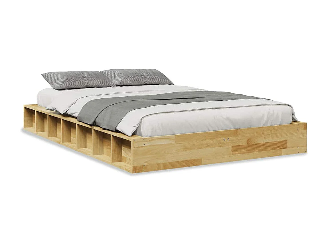 Lit simple | Lit adulte, enfant | Cadre de lit 120x190 cm bois massif de chêne