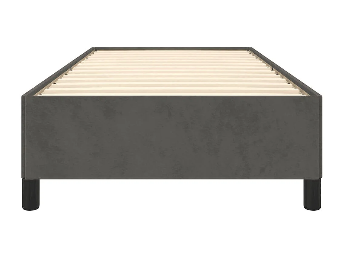 Lit simple | Lit adulte, enfant | Cadre de lit gris foncé 90x190 cm velours