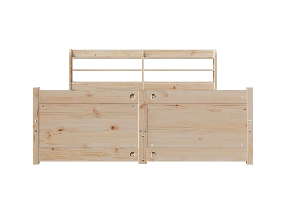 Letto per adulti | Letto singolo | Giroletto con Testiera 120x190 cm in Legno Massello di Pino