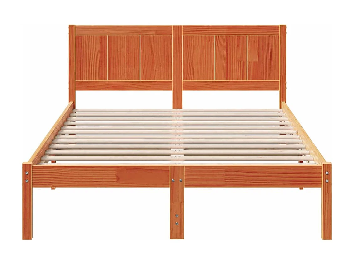 Lit double | Lit adulte | Cadre de lit Marron 135x190 cm Bois de pin massif