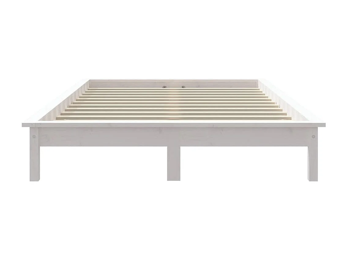 Lit double | Lit adulte | Cadre de lit blanc bois massif 180x200 cm