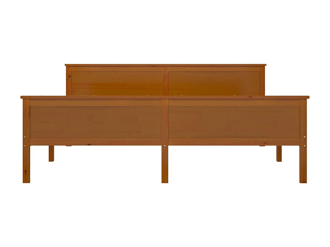Lit double | Lit adulte | Cadre de lit marron miel bois massif pin 180x200cm