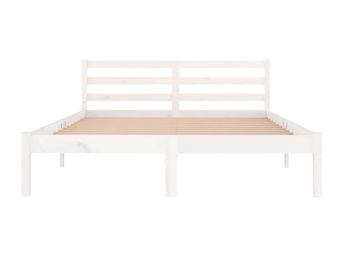 Lit double | Lit adulte | Cadre de lit bois de pin massif 140x200 cm blanc