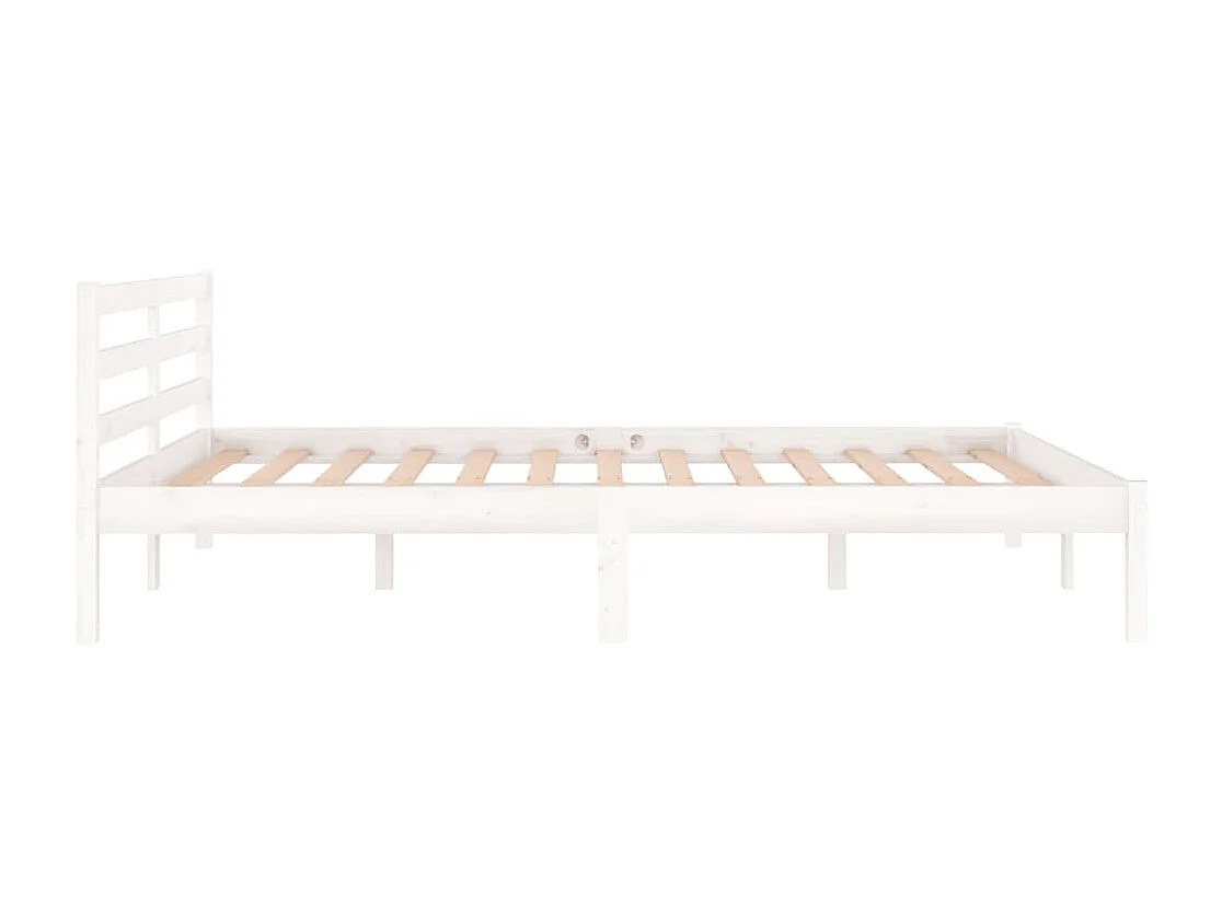 Lit double | Lit adulte | Cadre de lit bois de pin massif 140x200 cm blanc